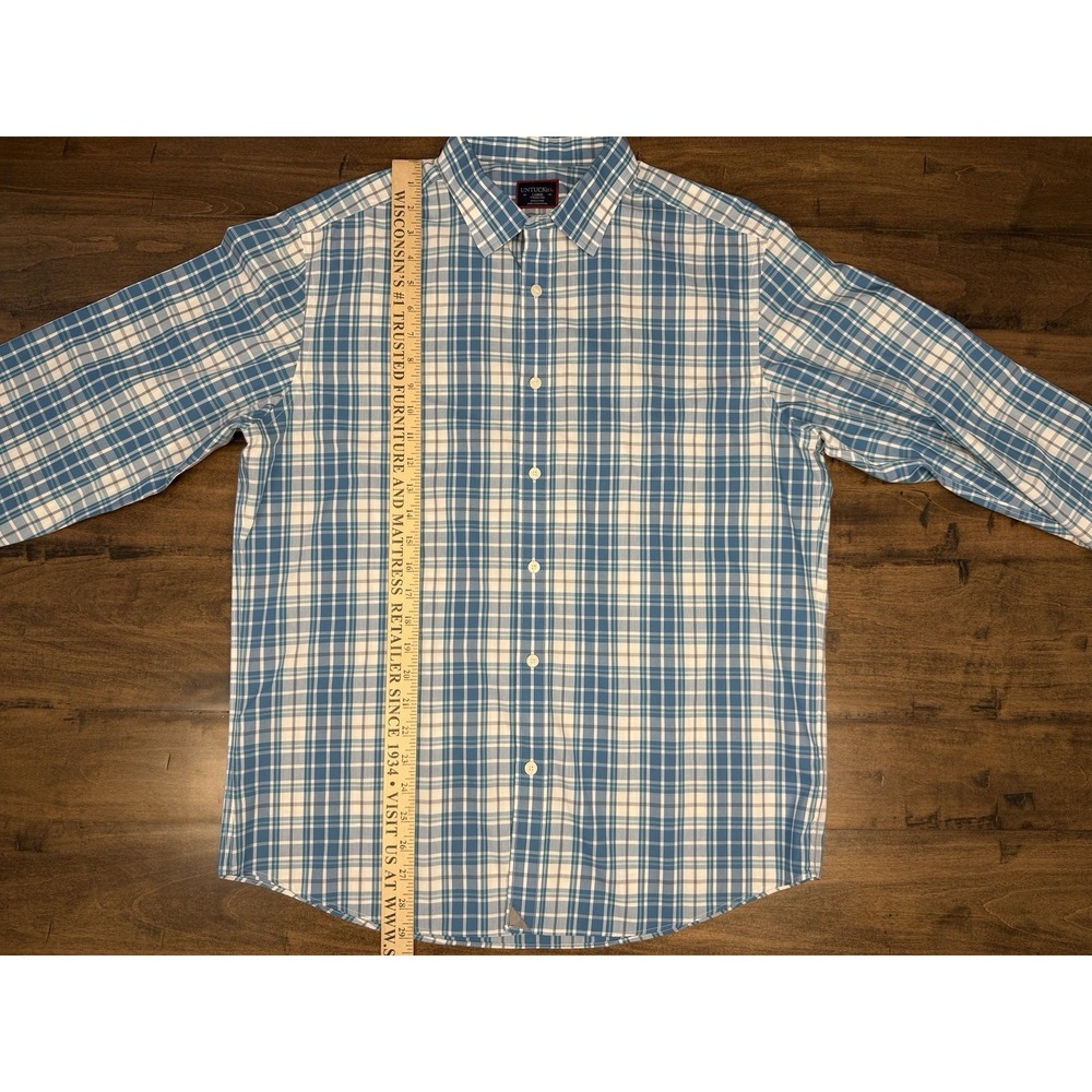 UNTUCKit Men's Blue, Checked, Long Sleeve, Cotton, Large - Picture 6 of 10